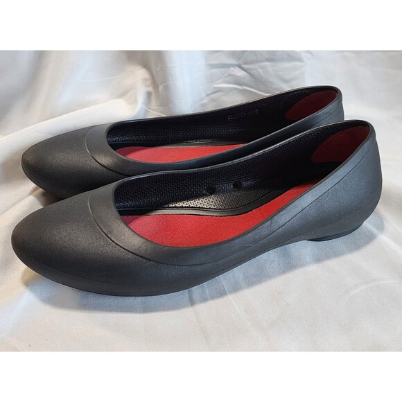 Crocs Iconic Comfort Lina Ballet Flats Black Shoes Women’s Size 8 Slip On - Picture 2 of 10